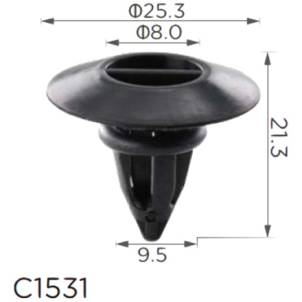 Клипса крепления молдинга BMW MINI VW (51777171003 10765) C1531