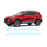 Антигравийная защитная бронепленка по лекалам для Kia Sportage QL facelift 2018-2021 - нижняя зона кузова пороги