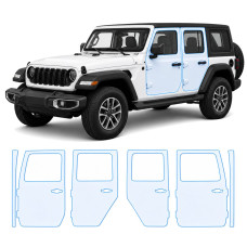Антигравийная защитная бронепленка по лекалам для Jeep Wrangler JL facelift 2024- зоны дверей и стойки окон