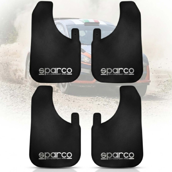 Брызговики универсальные большие SPARCO 450х280 - Резино-Пластик Черные 4 шт