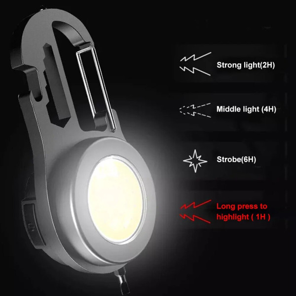 Многофункциональный LED фонарик туристический мультитул на карабине (SQ-861)