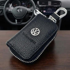 Чехол для ключей с карабином Volkswagen (Тисненая кожа)