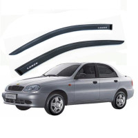 Дефлекторы окон ветровики Daewoo Lanos - Sens 2 передних Скотч 3M Voron Glass