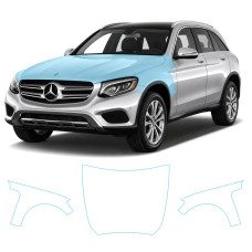 Антигравійна захисна бронеплівка за лекалами для Mercedes-Benz GLC X253 2015-2019 - капот і передні крила