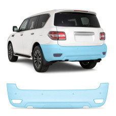 Антигравийная защитная бронепленка по лекалам для Nissan Patrol Y62 facelift 2 2014-2019 - задний бампер