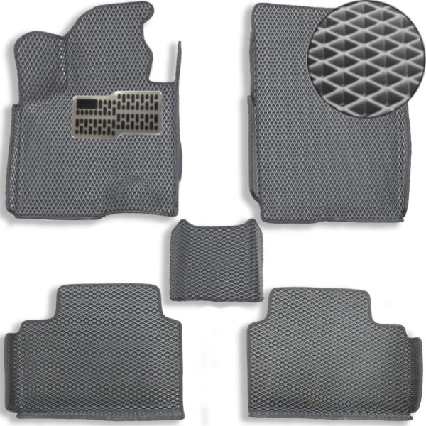 5D EVA Коврики в салон  для Hyundai Tucson (NX4) 2021- ДВС (Металлический подпятник) Серые 5 шт