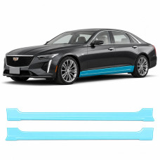 Антигравийная защитная бронепленка по лекалам для Cadillac CT6 I facelift 2019-2020 - нижняя зона кузова пороги
