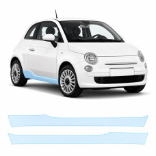 Антигравійна захисна бронеплівка за лекалами для Fiat 500 II 2007- нижня зона кузова пороги