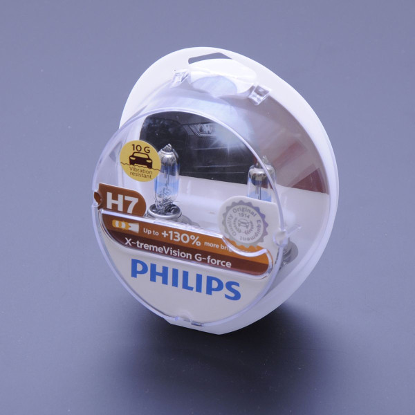 Автолампа галогенная Philips X-treme Vision G-Force +130% H7 12V 55W 3500K 2 шт (12972XVGS2)