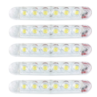 Габарит LED прямоугольный 100х10 мм 12/24V 6 диодов Линза Белый 5 шт (МРТ 23)