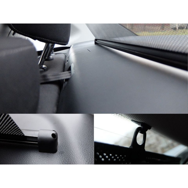 Шторка солнцезащитная ролет на заднее стекло Carlife 100 x 57 cм (Сетка Черная с двух сторон) SS100