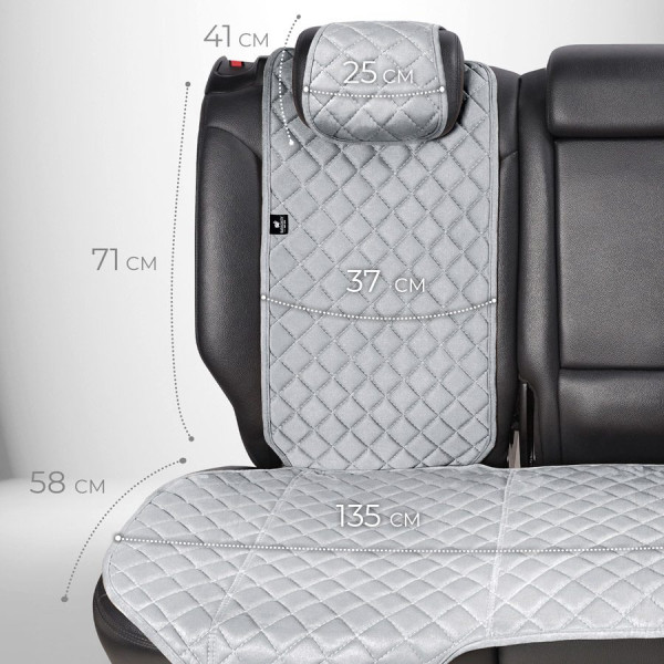 Накидки для сидений задние Алькантара Verona Premium L Серые (Оригинал)