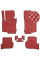 Коврики в салон для Volkswagen Golf VI 2008-2012 Экокожа Красные 5 шт (Rombus)