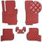 Коврики в салон для Volkswagen Golf VI 2008-2012 Экокожа Красные 5 шт (Rombus)