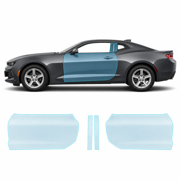 Антигравійна захисна бронеплівка за лекалами для Chevrolet Camaro VI 2016-2018 - зони дверей і стійки вікон