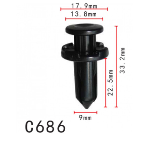 Клипса распорные Nissan (638489E001, 63848-9E001, 11403) (C686)