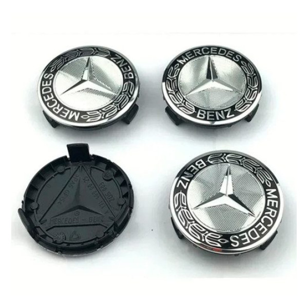 Ковпачки на литі диски Mercedes 75 / 70 мм Колосок Хром 1 шт (А1714000025)