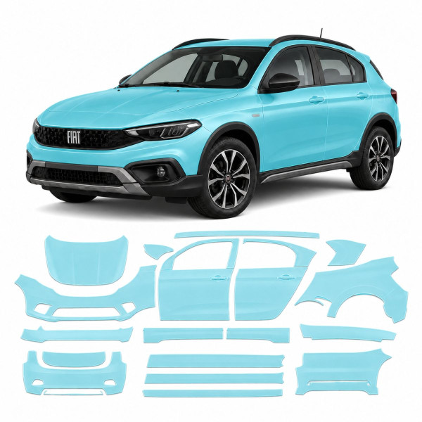 Антигравийная защитная бронепленка по лекалам для Fiat Tipo Cross (Egea Cross) I 2020- полный кузов