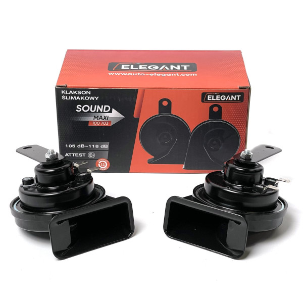 Сигнал улитка Elegant MAXI 12V Ø85 мм 105dB-118dB E9-стандарт двухконтактный (100 703)