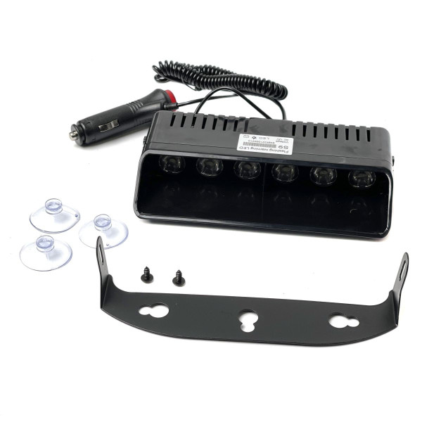 Страбоскоп Світлодіодний 12-24V/LED 6 Шт 110x85 мм Червоно-Синій 1 шт (KING S9)