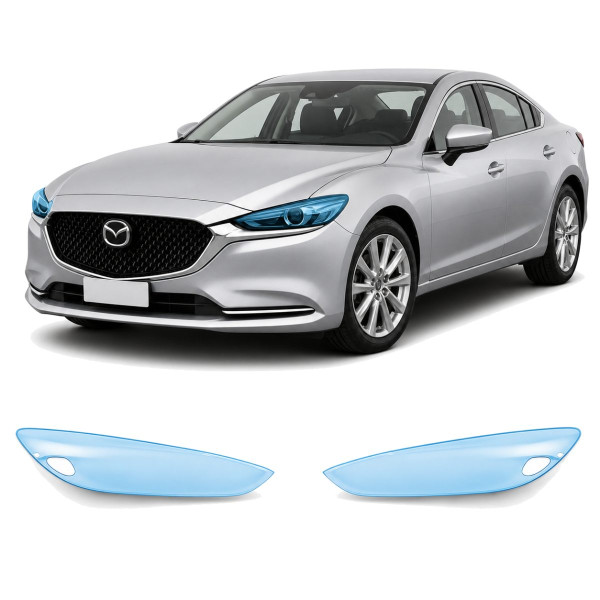 Антигравійна захисна бронеплівка за лекалами для Mazda Mazda6 GL facelift 2018- оптика (фари та ПТФ)
