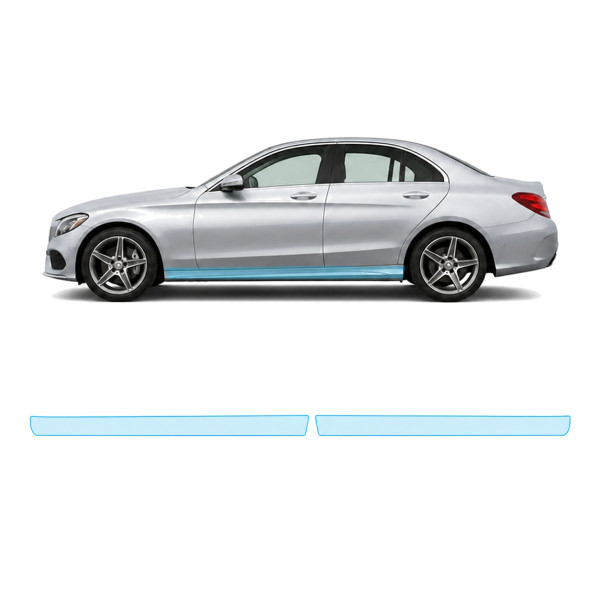 Антигравійна захисна бронеплівка за лекалами для Mercedes-Benz C-Class W205 2014-2018 - нижня зона кузова пороги