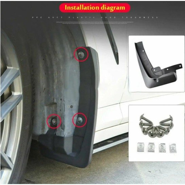 Брызговики для BMW X3 (F25) 2010-2017 комплект 4 шт (BBMWX31121-O)