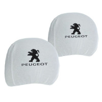 Чехлы для подголовников Универсальные Peugeot Белые 2 шт