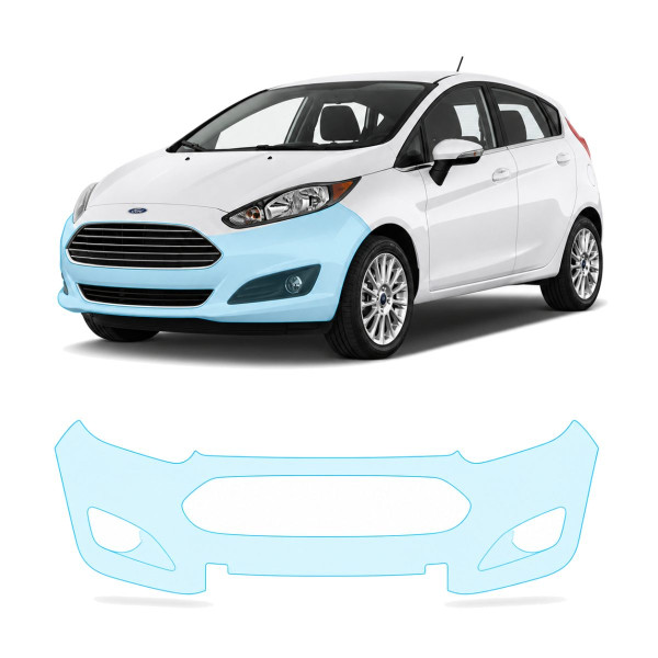 Антигравийная защитная бронепленка по лекалам для Ford Fiesta VI facelift 2013-2017 - передний бампер