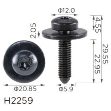 Винт с шайбой Volkswagen, Audi, Skoda, Seat (N90993603, 19301) (H2259)