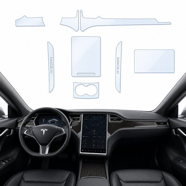 Набір Плівок захисних для салону Tesla Model S 2012-2021 TPH (Кансолі Дисплея Ручок)