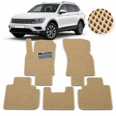 Килимки в салон EVA для Volkswagen Tiguan II USA Allspace 2015- з підп'ятником Бежеві 5 шт