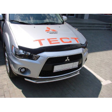 Дефлектор капота мухобойка Mitsubishi Outender XL 2010-длинный