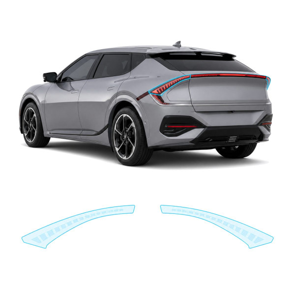 Антигравийная защитная бронепленка по лекалам для Kia EV6 - facelift 2025 - задние фонари стопы