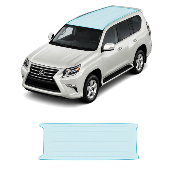 Антигравийная защитная бронепленка по лекалам для Lexus GX J150 facelift 1 2014-2019 - зона крыши