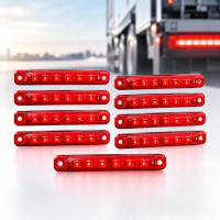 Габарит LED прямокутний 100х15 мм 12/24V 9 діодів Червоний 10 шт (EMR 53К)
