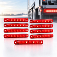 Габарит LED прямоугольный 100х15 мм 12/24V 9 диодов Красный 10 шт (EMR 53К)