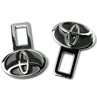 Заглушки ремня безопасности с логотипом Toyota Черные 2 шт