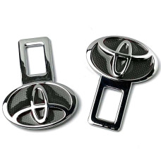 Заглушки ремня безопасности с логотипом Toyota Черные 2 шт