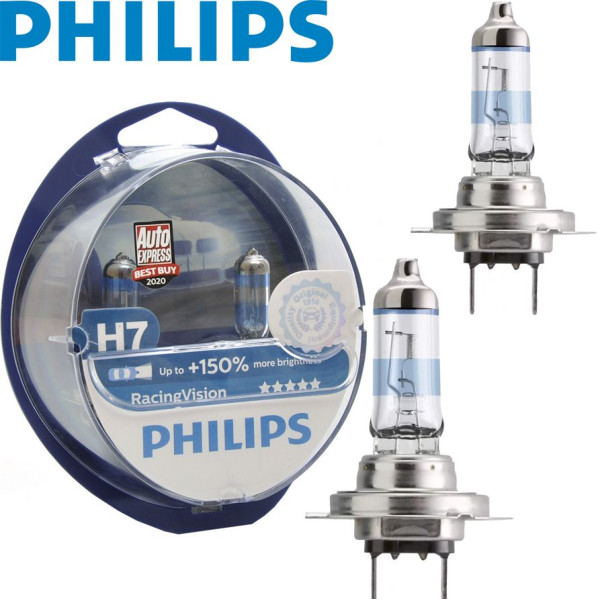 Автолампа галогенна Philips Racing Vision +150% H7 12V 55W 2 шт (12972RVS2)
