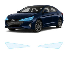 Антигравийная защитная бронепленка по лекалам для Hyundai Elantra AD facelift 2019-2020 - оптика (фары и ПТФ)