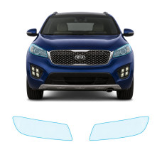 Антигравийная защитная бронепленка по лекалам для Kia Sorento UM 2015-2017 - оптика (фары и ПТФ)
