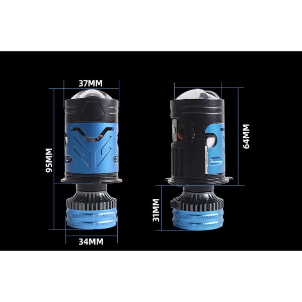 LED лампи автомобільні H4 Mini 140W 16000LM 6000K 4570+4570 Module 9-30V (Лінзовані D37 мм З Оманкою Canbus) F90