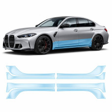 Антигравийная защитная бронепленка по лекалам для BMW M3 G80 facelift 2024- нижняя зона кузова пороги