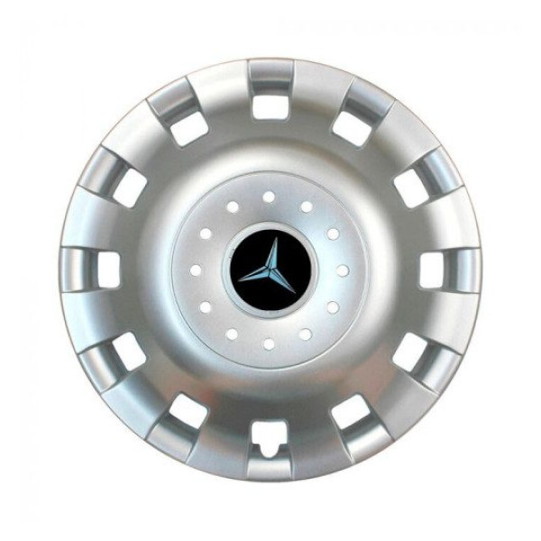 Ковпак колеса з емблемою Mercedes SKS414 R16 сірий з логотипом на вибір 4 шт