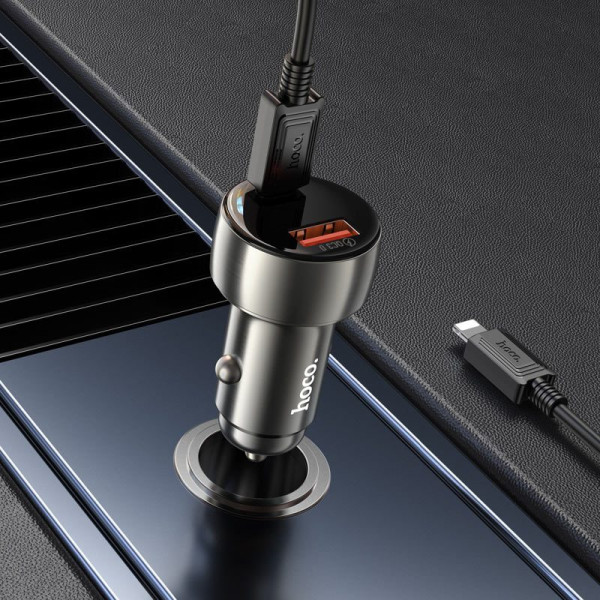 Автомобільний зарядний пристрій Hoco Z50 PD 30W QC3.0 (1 Type-C 1USB 3A 48W)