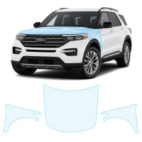 Антигравійна захисна бронеплівка за лекалами для Ford Explorer (US) VI 2020-2023 - капот і передні крила