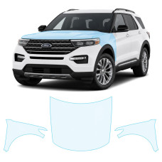Антигравийная защитная бронепленка по лекалам для Ford Explorer (US) VI 2020-2023 - капот и передние крылья