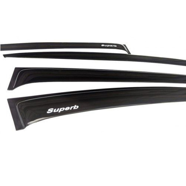 Дефлектори окон ветровики Skoda Superb I 2001-2008 Седан Скотч 3M Voron Glass