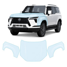 Антигравийная защитная бронепленка по лекалам для Lexus GX J250 2023- капот и передние крылья